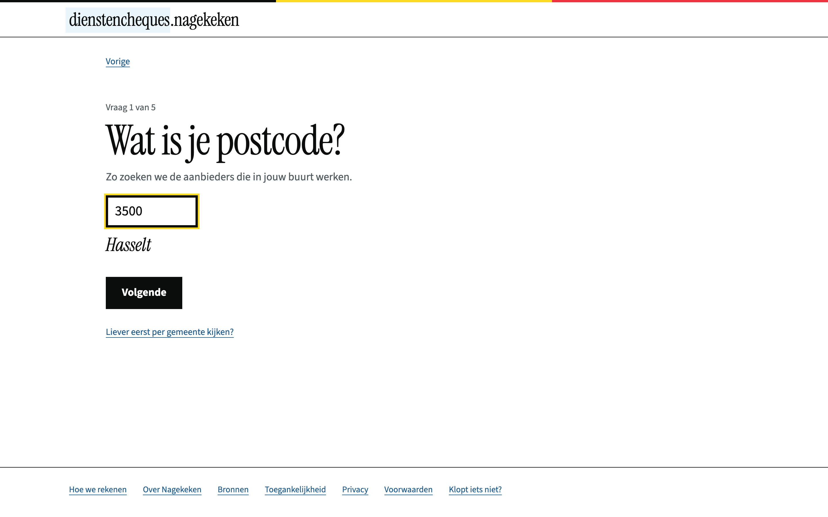Nagekeken: de eerste vraag, je postcode